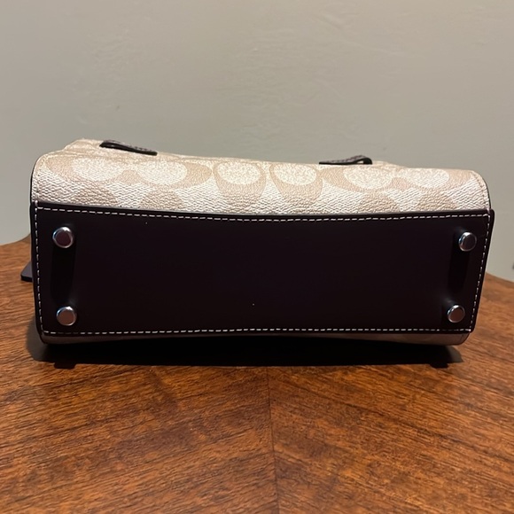 Coach Mini Lane color block mini Bag monogram, brown/tan Peach & raspberry NWOT - Picture 8 of 17